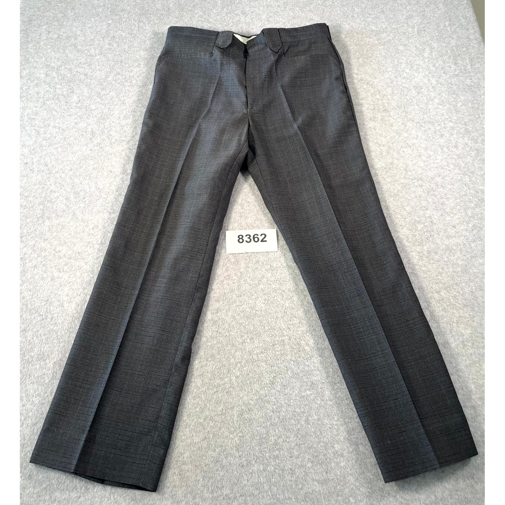 Vintage Falcone Dress Pants Mens 33 Gray Textured Flat‎ Front Formal Slacks